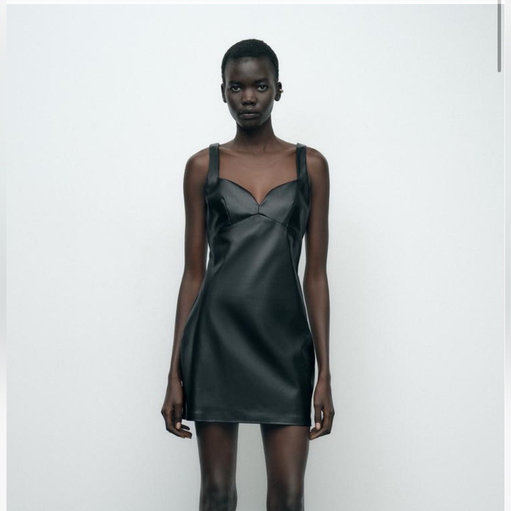 Zara faux leather mini dress